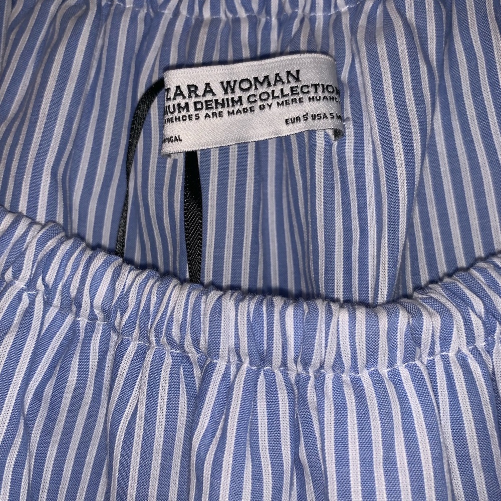 Zara Women Striped Off the Shoulder Dress - Size S - Picture 4 of 4